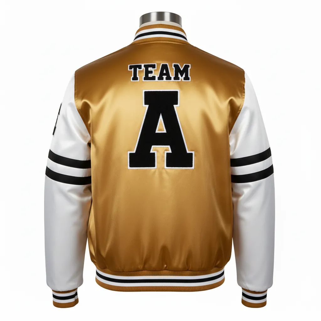 Custom Basketball Satin Bomber Jackets - Back View - KINEXA