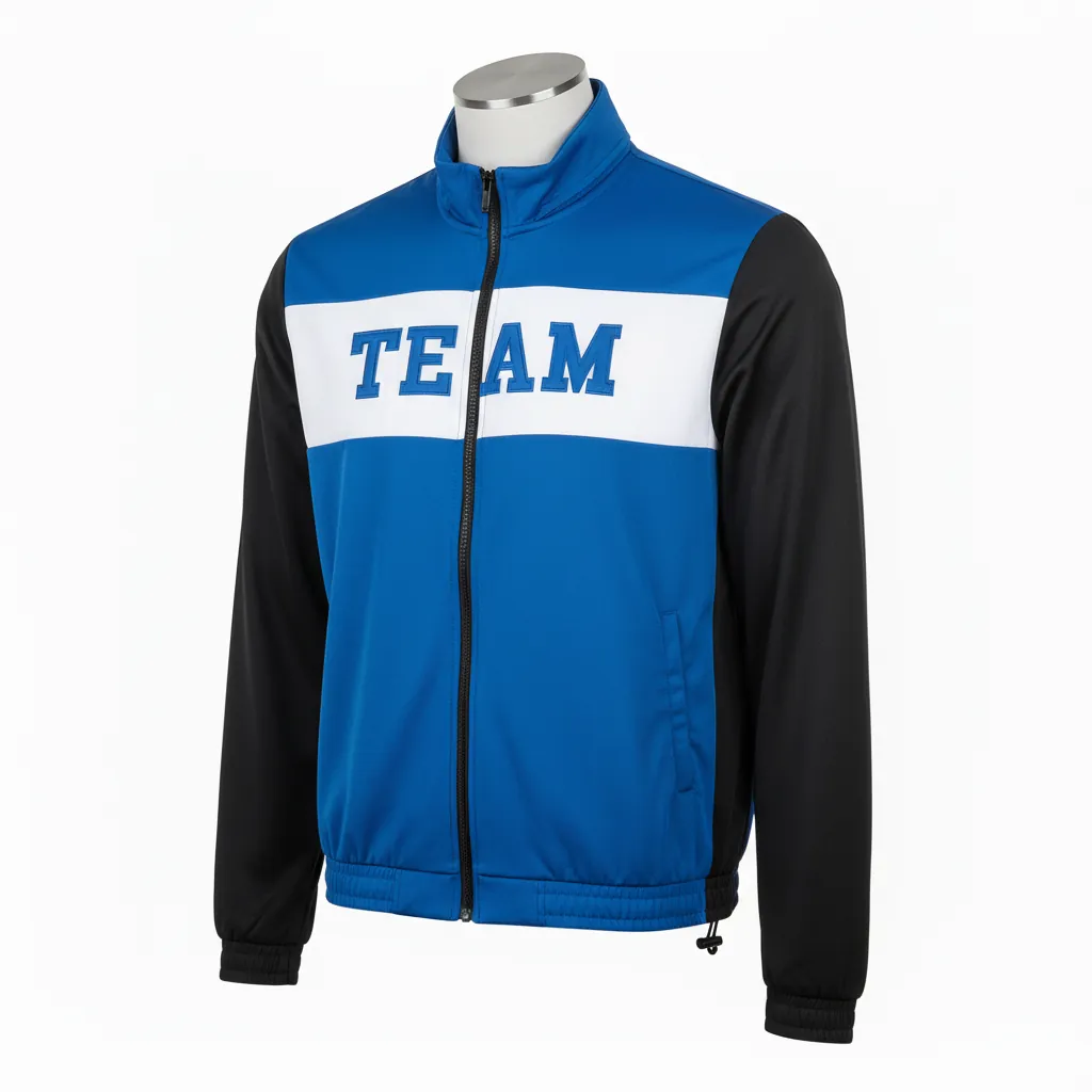 Custom Basketball Shooting Jacket - Blue, Black, White - Columbia - Front View - Kinexa Sportswear