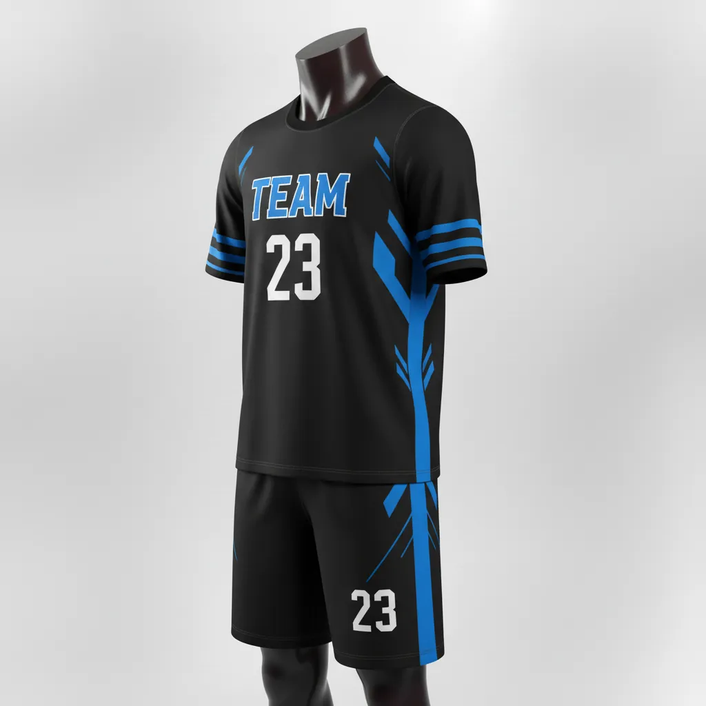 Custom Basketball Short Sleeve Practice T Shirt - Black, Blue - Columbia Stripe - Front View - Kinexa Sportswear