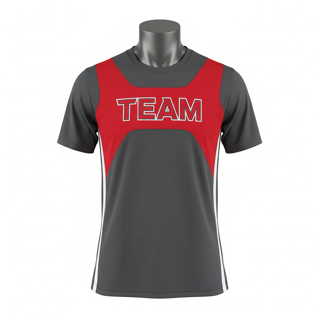 Custom Basketball Short Sleeve Practice T Shirt - Red - Charcoal Angular - Front View - Kinexa Sportswear