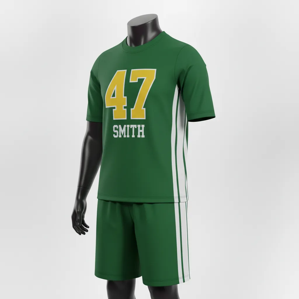 Custom Basketball Short Sleeve Practice T Shirt - Green, White - Forest Stripe - Back View - Kinexa Sportswear