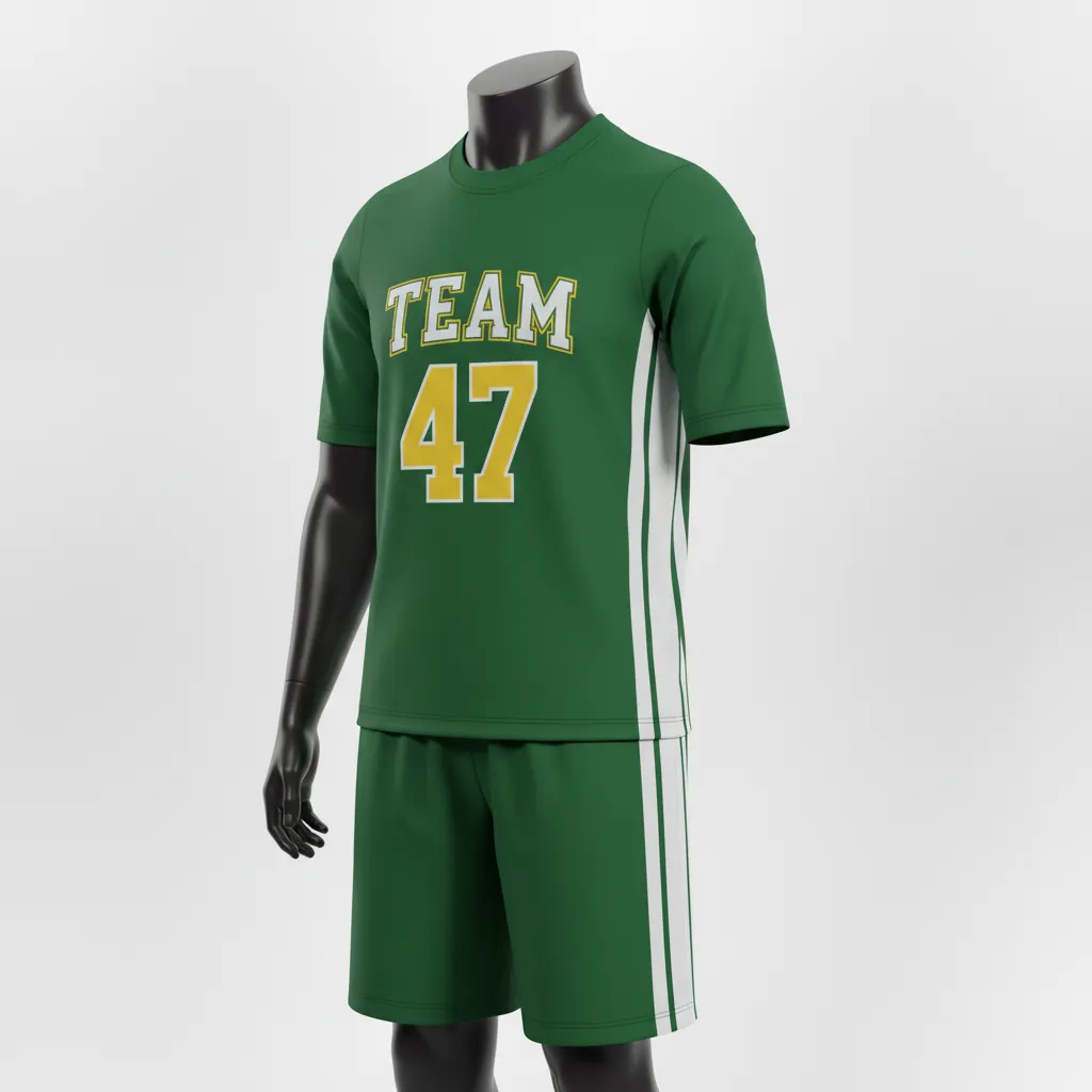 Custom Basketball Short Sleeve Practice T Shirt - Green, White - Forest Stripe - Front View - Kinexa Sportswear