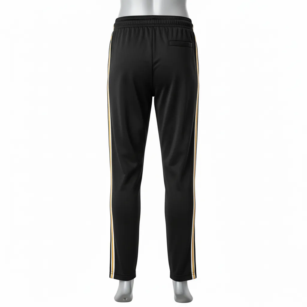 Custom Basketball Tear Away Warmup Pants - Black, Gold, White - Tearaway Premium - Back View - Kinexa Sportswear