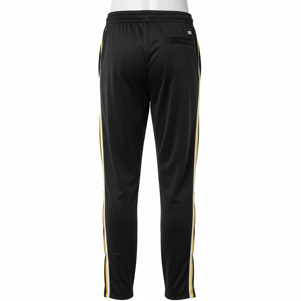 Custom Basketball Tear Away Warmup Pants - Black, Yellow, White - Tearaway Modern - Back View - Kinexa Sportswear