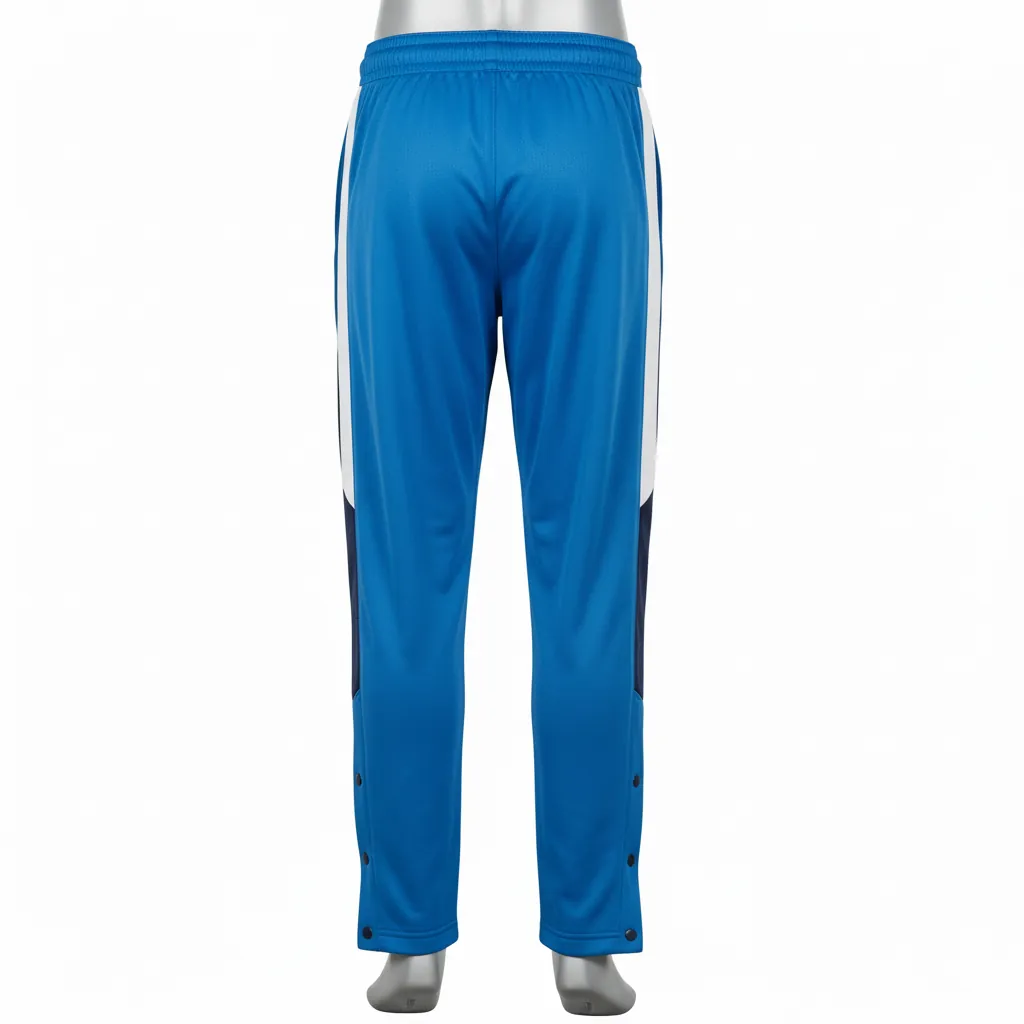 Custom Basketball Tear Away Warmup Pants - Blue, Navy, White - Tearaway Columbia - Back View - Kinexa Sportswear