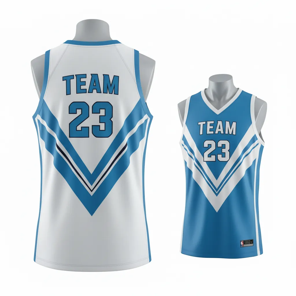Custom V-Neck Reversible Basketball Jerseys - Back View - KINEXA