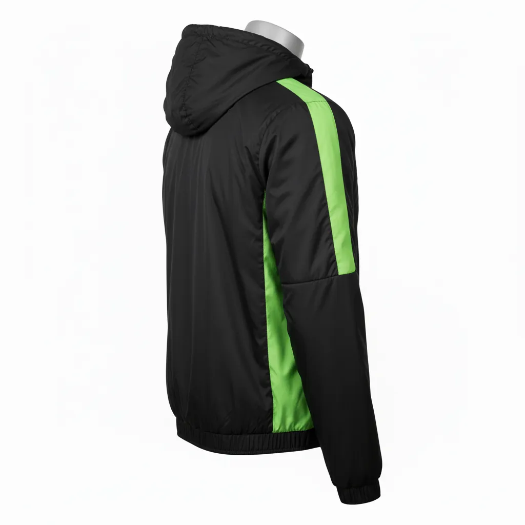 Custom Basketball Windbreaker Jacket - Black, Green, White - Lime - Side View - Kinexa Sportswear