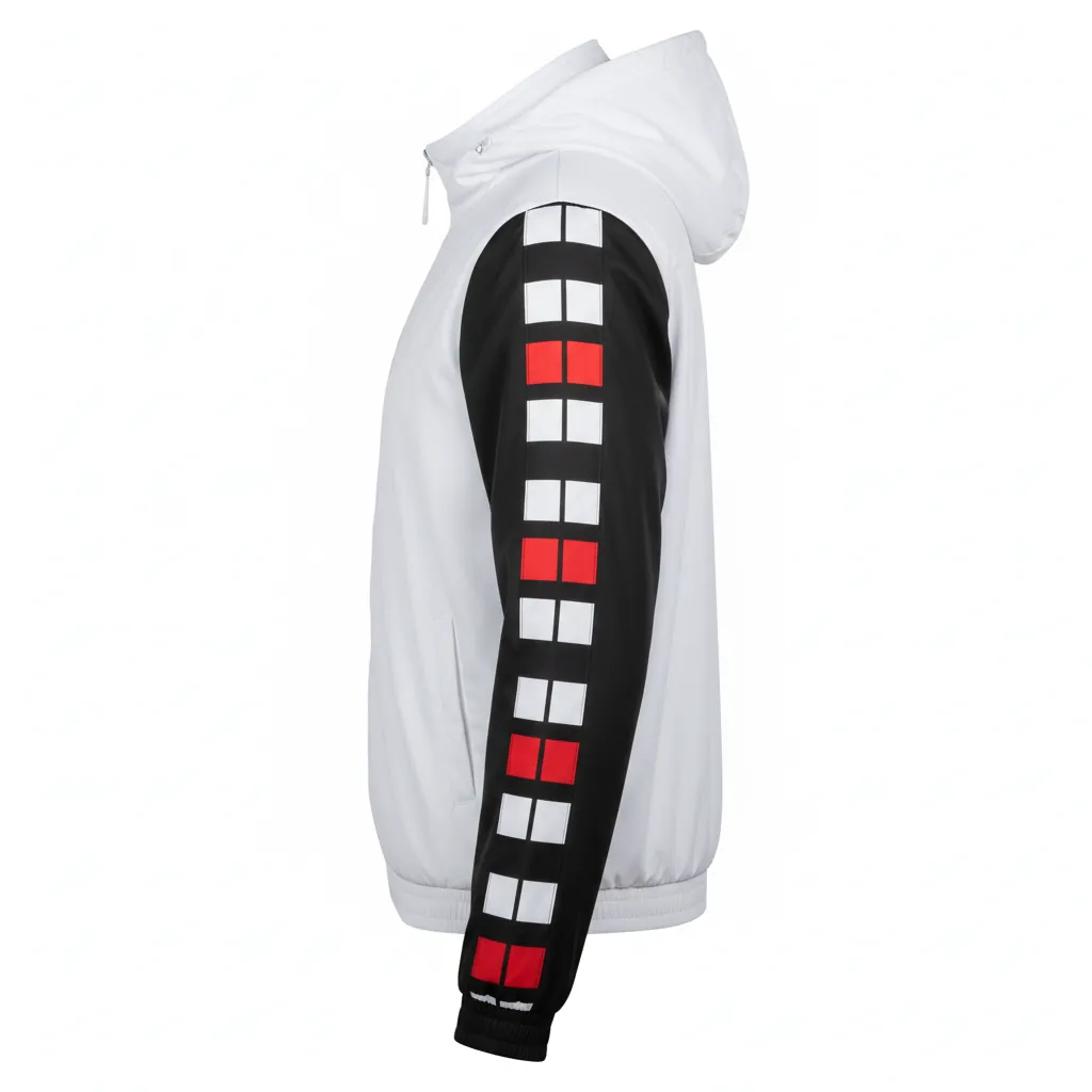 Custom Basketball Windbreaker Jacket - Black, White, Red - Side View - Kinexa Sportswear