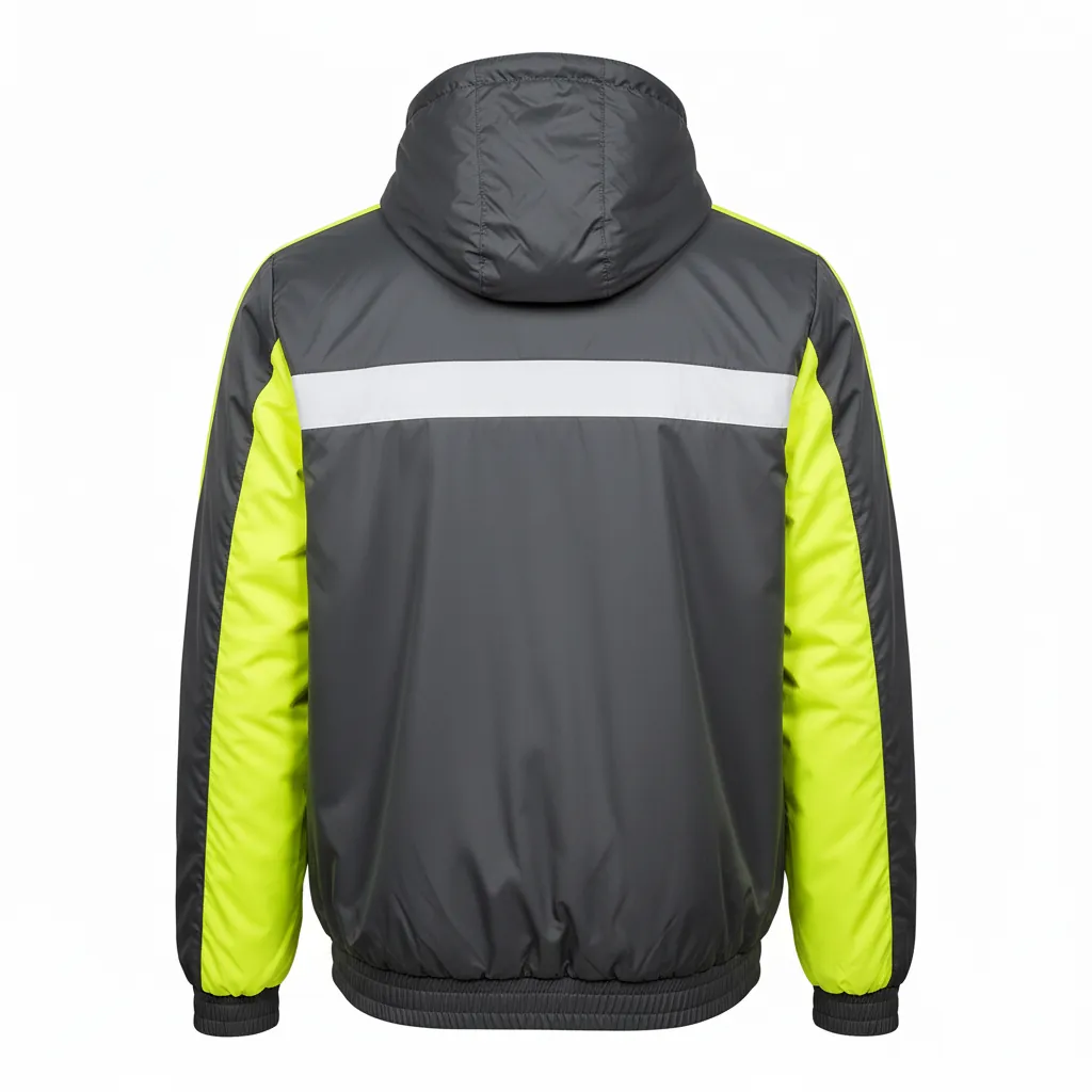 Custom Basketball Windbreaker Jacket - Yellow, White - Charcoal Neon - Back View - Kinexa Sportswear