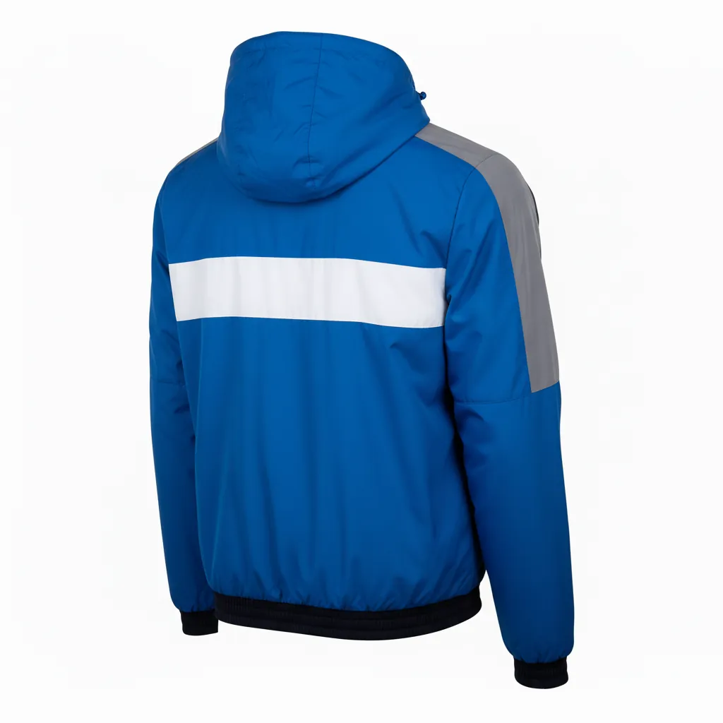 Custom Basketball Windbreaker Jacket - Blue, White, Navy - Columbia - Back View - Kinexa Sportswear