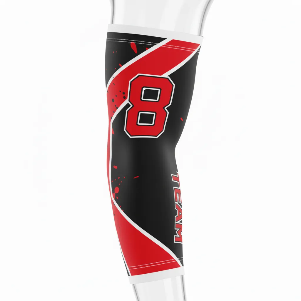 Custom Esports Arm Sleeve - Red, White - All Blacks Athletic - Back View - Kinexa Sportswear