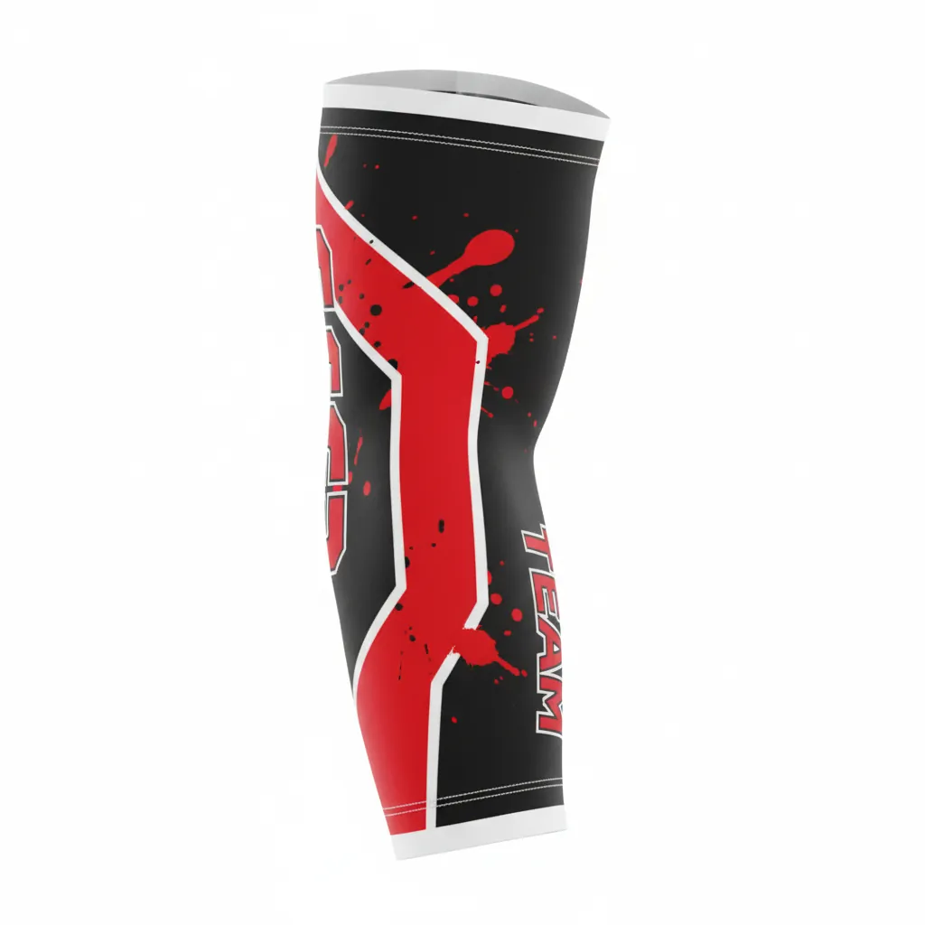Custom Esports Arm Sleeve - Red, White - All Blacks Athletic - Front View - Kinexa Sportswear