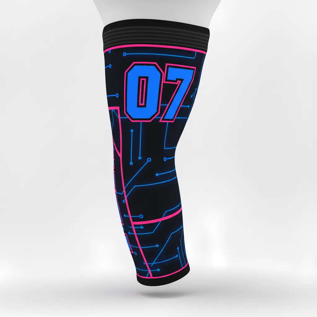 Custom Esports Arm Sleeve - Blue, Pink - All Blacks Electric Hot - Back View - Kinexa Sportswear
