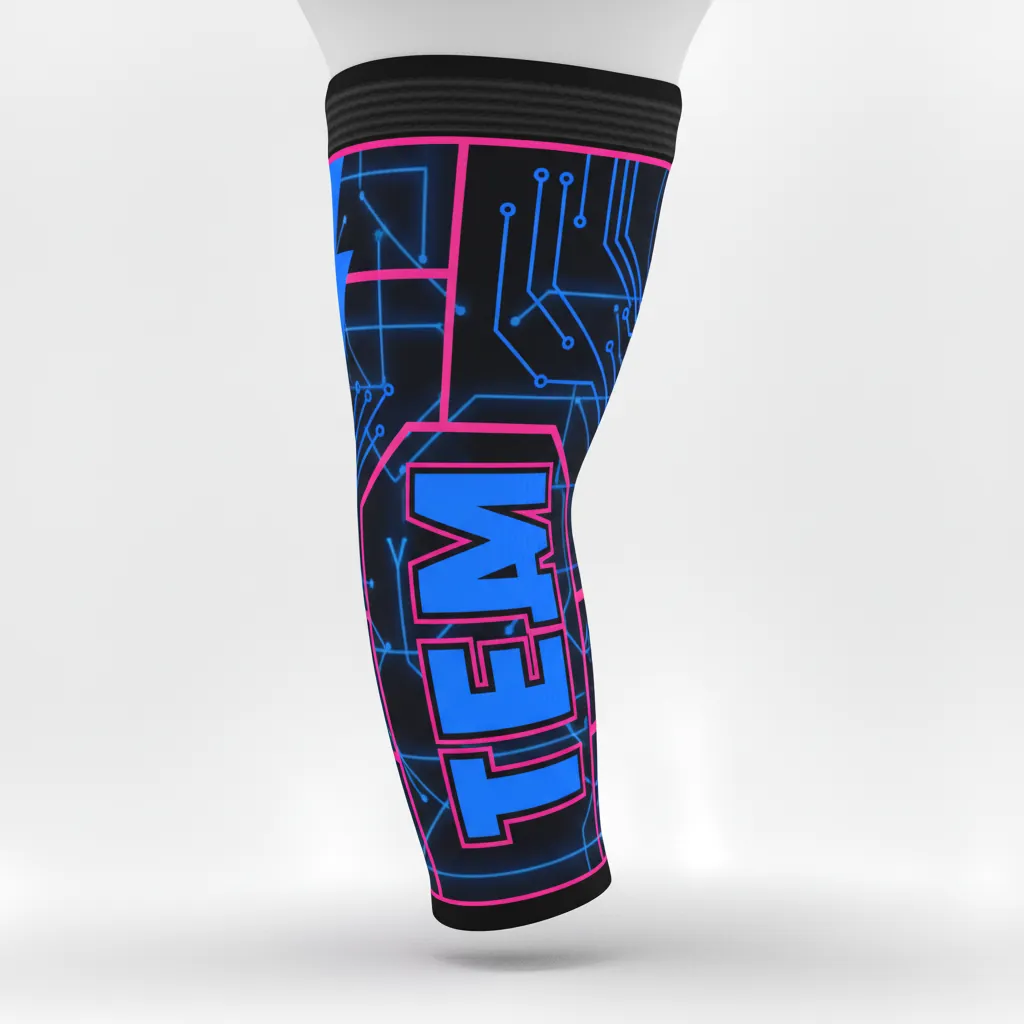 Custom Esports Arm Sleeve - Blue, Pink - All Blacks Electric Hot - Front View - Kinexa Sportswear