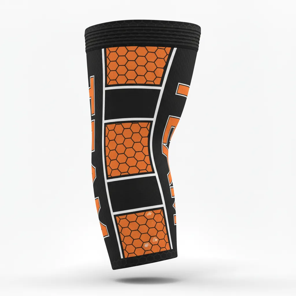 Custom Esports Arm Sleeve - Orange, Silver - All Blacks Flame - Side View - Kinexa Sportswear
