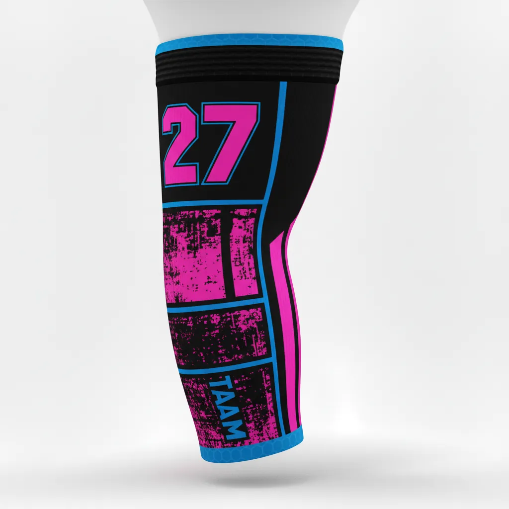 Custom Esports Arm Sleeve - Pink, Blue - All Blacks Hot Electric - Back View - Kinexa Sportswear
