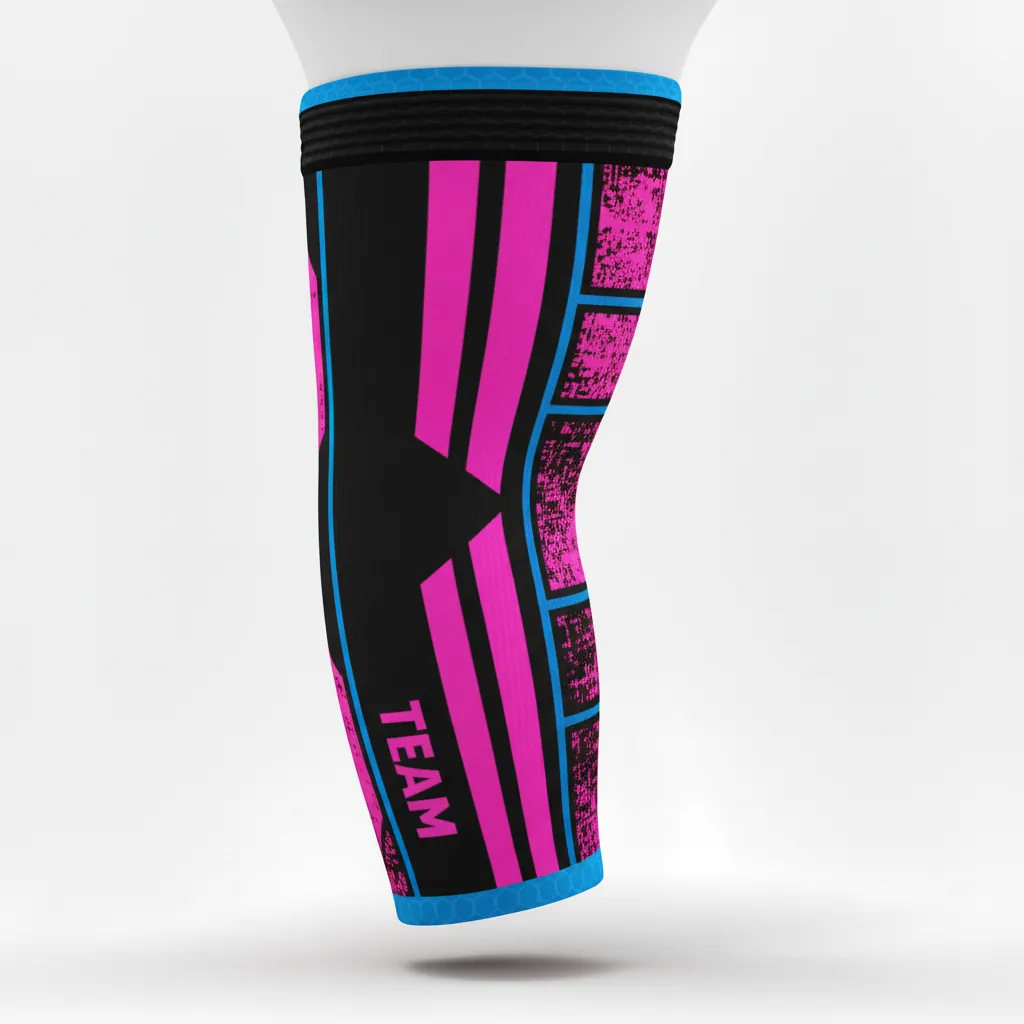 Custom Esports Arm Sleeve - Pink, Blue - All Blacks Hot Electric - Front View - Kinexa Sportswear