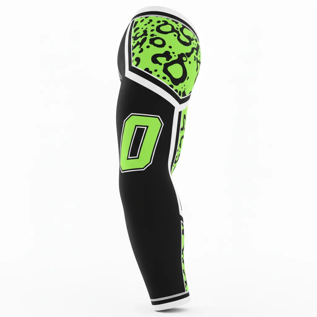 Custom Esports Arm Sleeve - Green, White - All Blacks Neon - Back View - Kinexa Sportswear
