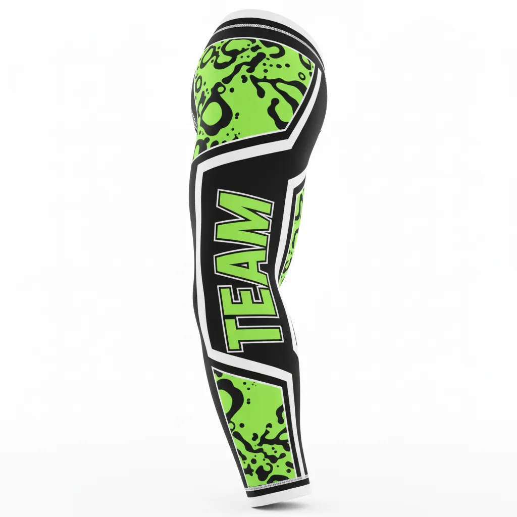 Custom Esports Arm Sleeve - Green, White - All Blacks Neon - Side View - Kinexa Sportswear