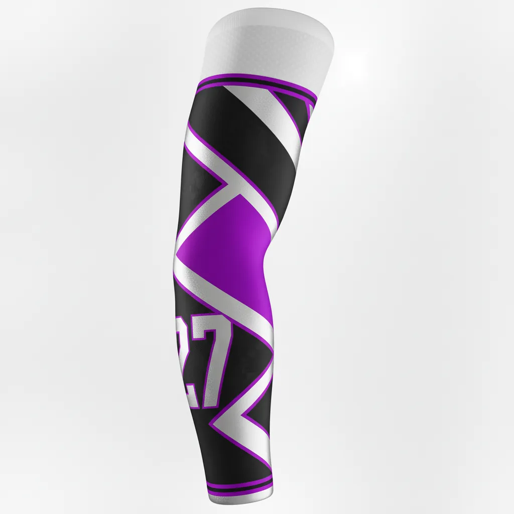 Custom Esports Arm Sleeve - Silver, Purple - All Blacks Cyber - Back View - Kinexa Sportswear