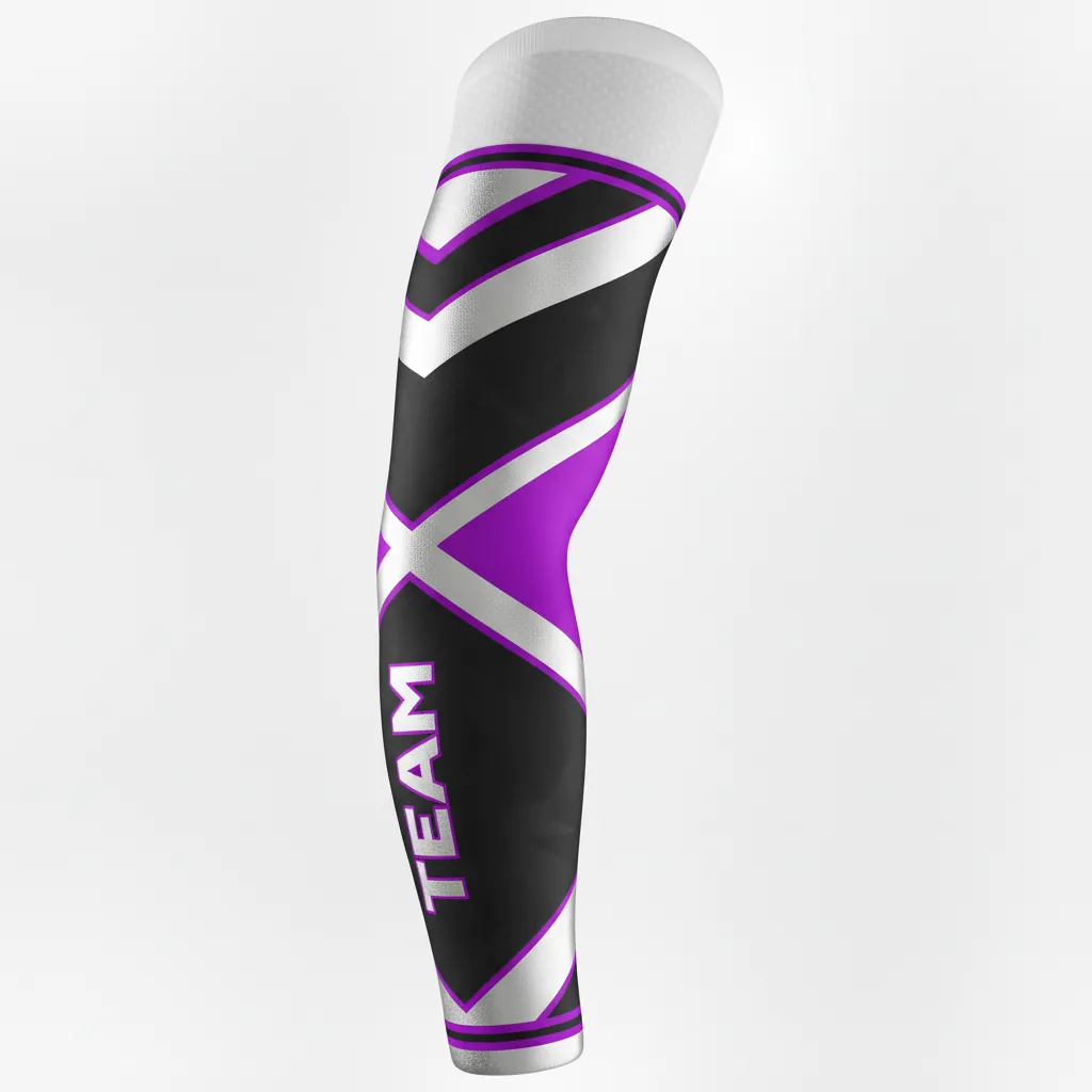 Custom Esports Arm Sleeve - Silver, Purple - All Blacks Cyber - Front View - Kinexa Sportswear