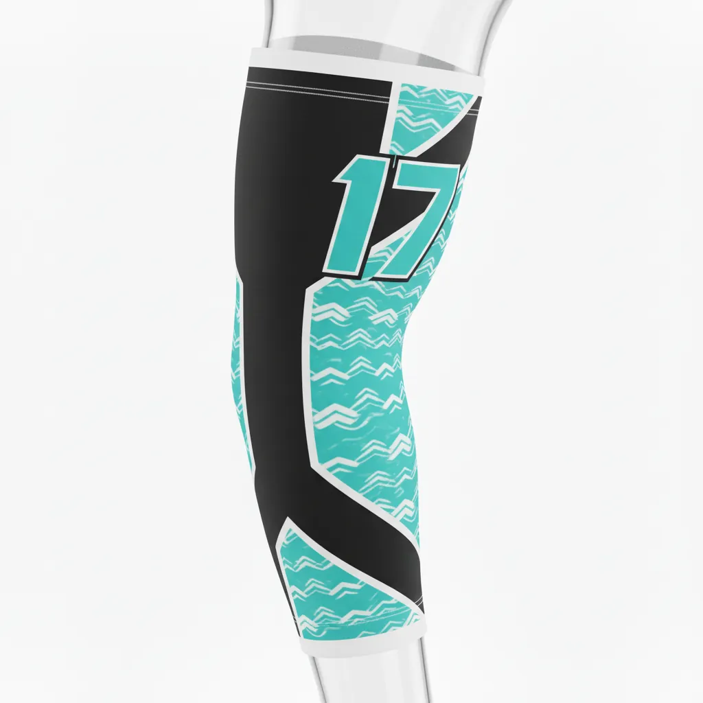 Custom Esports Arm Sleeve - Teal, White - All Blacks - Back View - Kinexa Sportswear