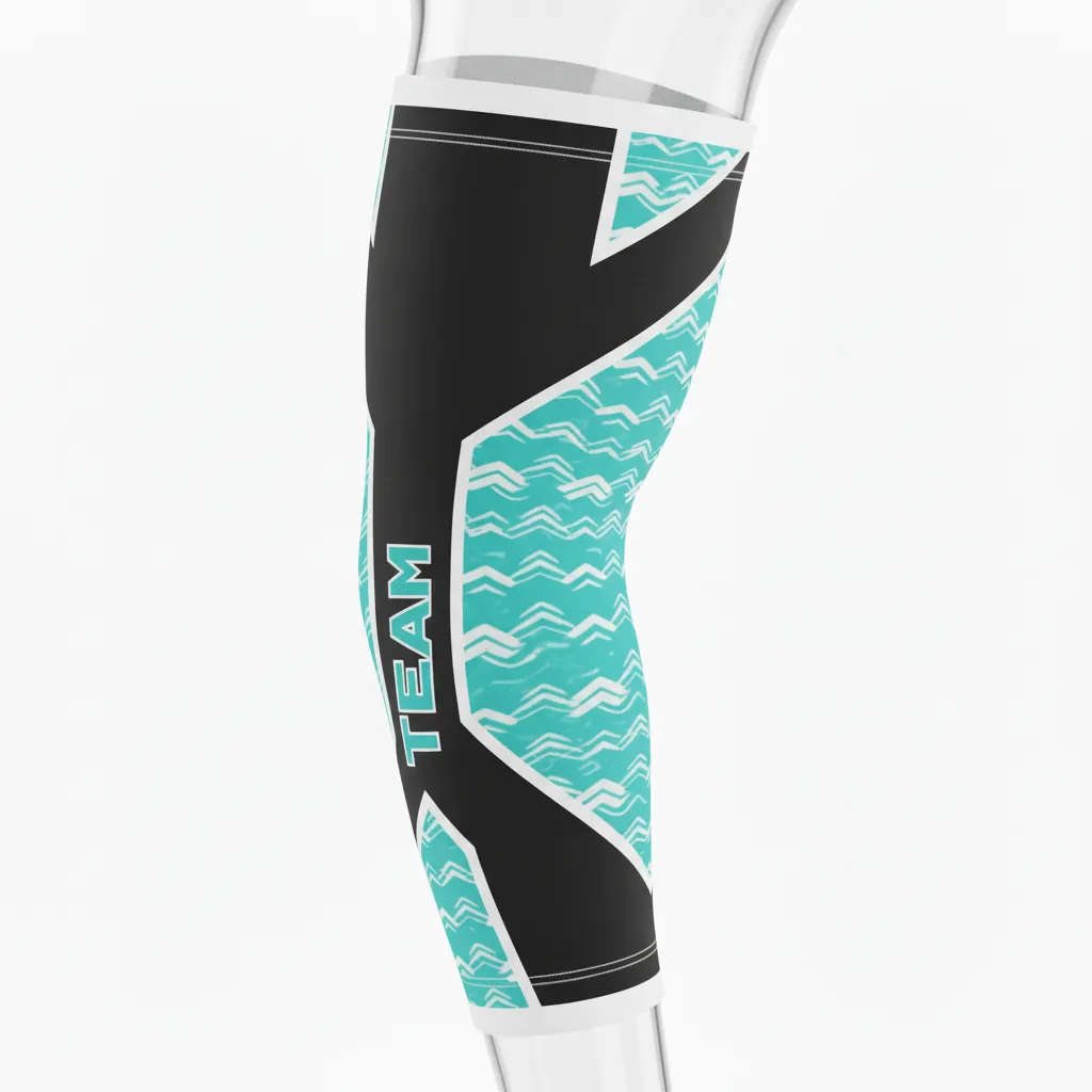 Custom Esports Arm Sleeve - Teal, White - All Blacks - Side View - Kinexa Sportswear