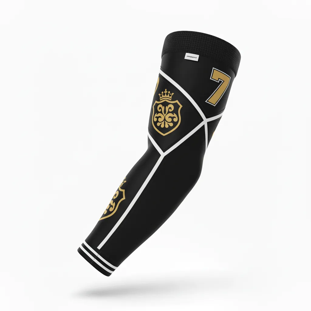 Custom Esports Arm Sleeve - Gold, White - All Blacks Vegas - Back View - Kinexa Sportswear