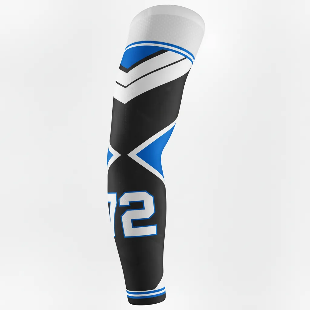 Custom Esports Arm Sleeve - White, Blue - All Blacks Electric - Back View - Kinexa Sportswear