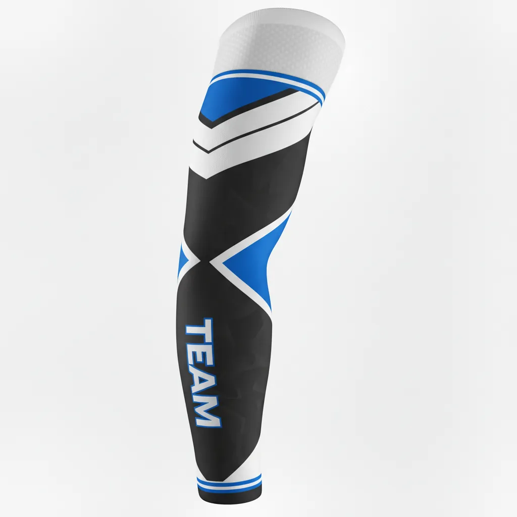 Custom Esports Arm Sleeve - White, Blue - All Blacks Electric - Front View - Kinexa Sportswear