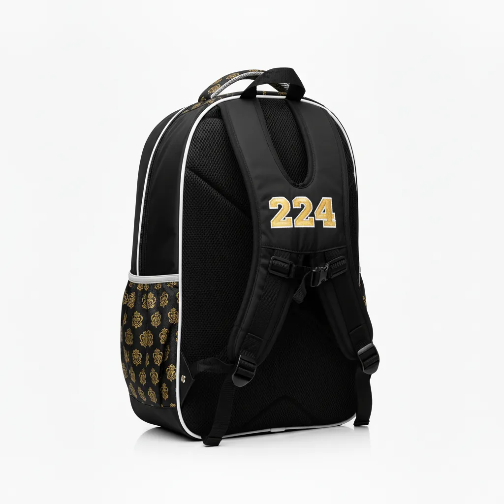 Custom Esports Backpack - Gold, White - Gaming All Blacks Vegas - Back View - Kinexa Sportswear