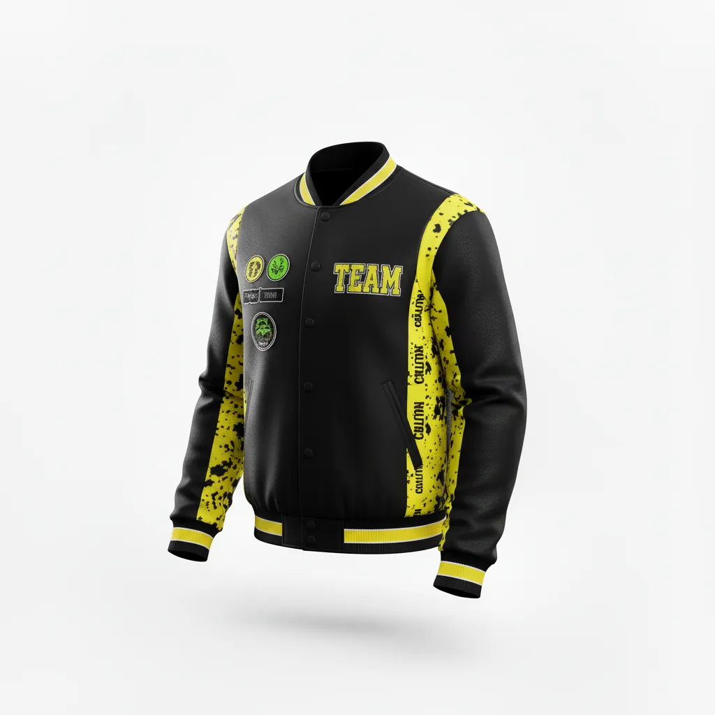 Custom Esports Bomber Jacket - Yellow, White - All Blacks Electric - Front View - Kinexa Sportswear