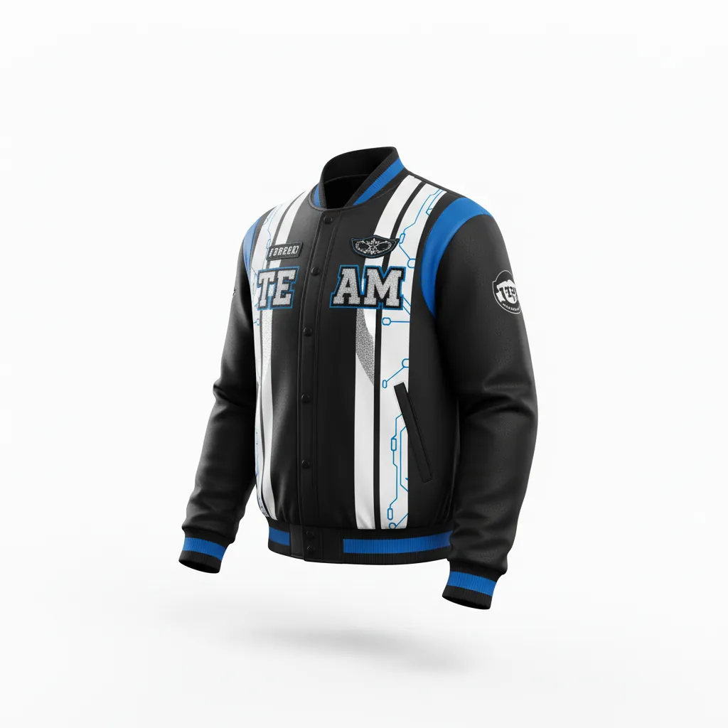 Custom Esports Bomber Jacket - Silver, Purple - All Blacks Cyber - Front View - Kinexa Sportswear