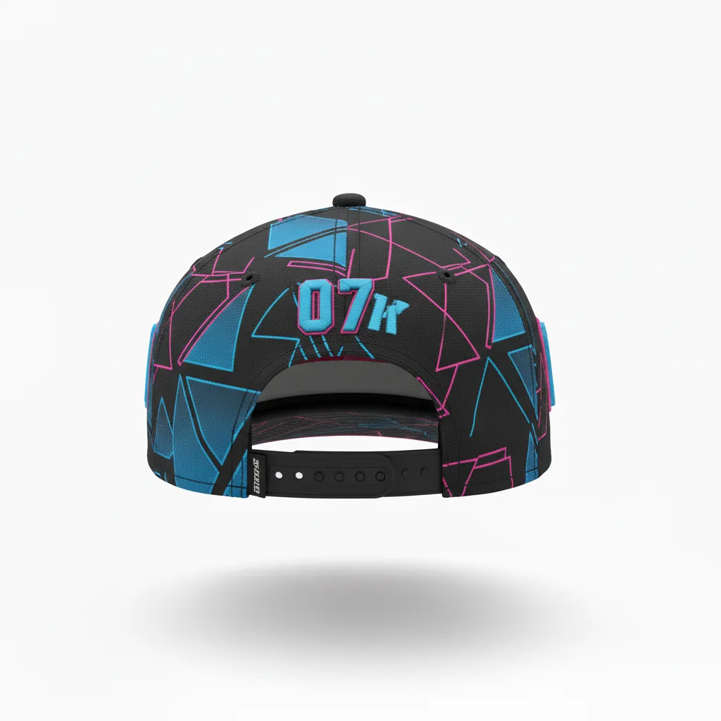 Custom Esports Cap - Blue, Pink - All Blacks Electric Hot - Back View - Kinexa Sportswear