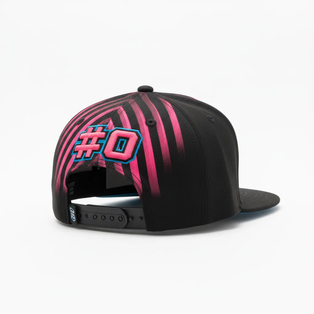 Custom Esports Cap - Pink, Blue - All Blacks Hot Electric - Back View - Kinexa Sportswear