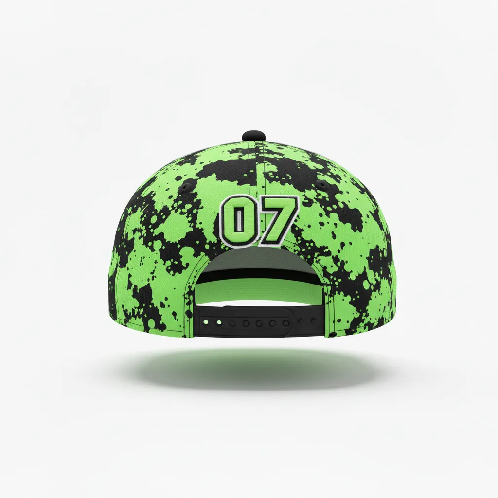 Custom Esports Cap - Green, White - All Blacks Neon - Back View - Kinexa Sportswear