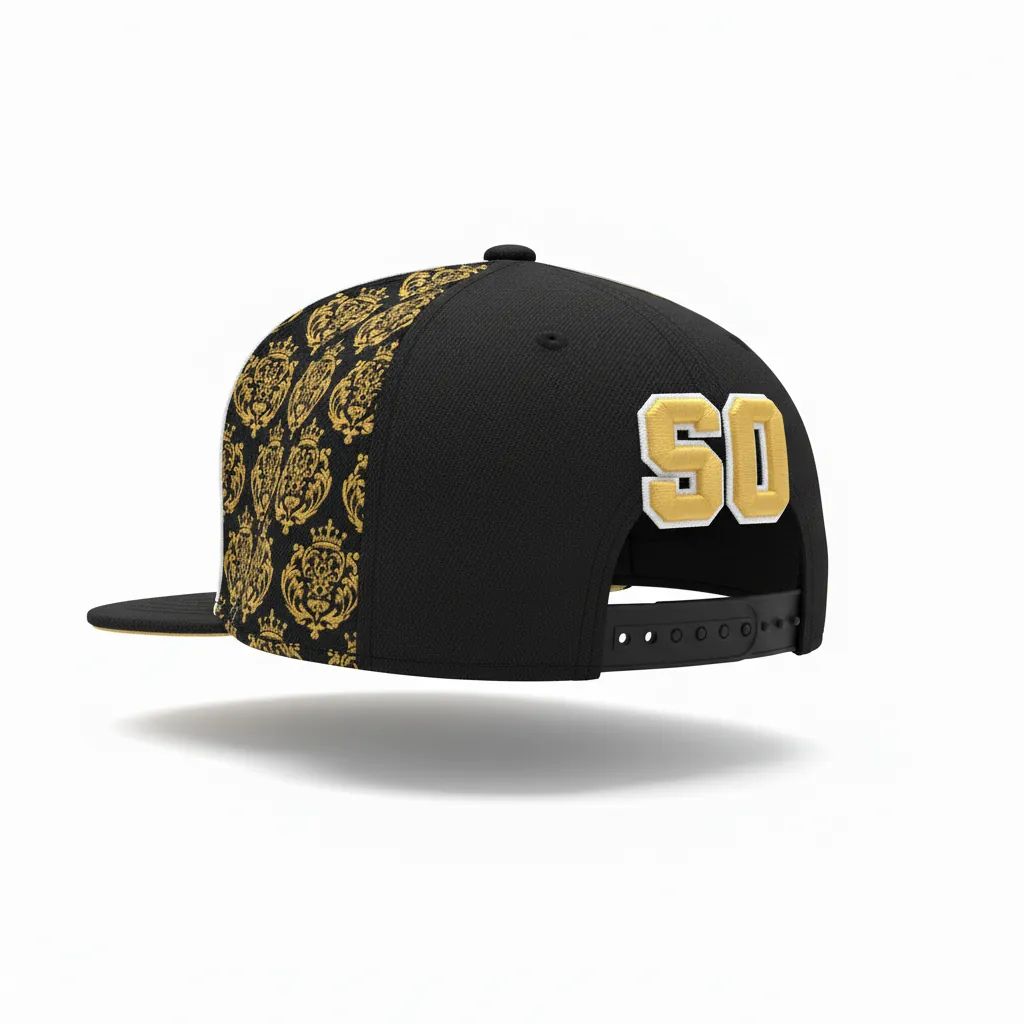 Custom Esports Cap - Gold, White - All Blacks Vegas - Back View - Kinexa Sportswear