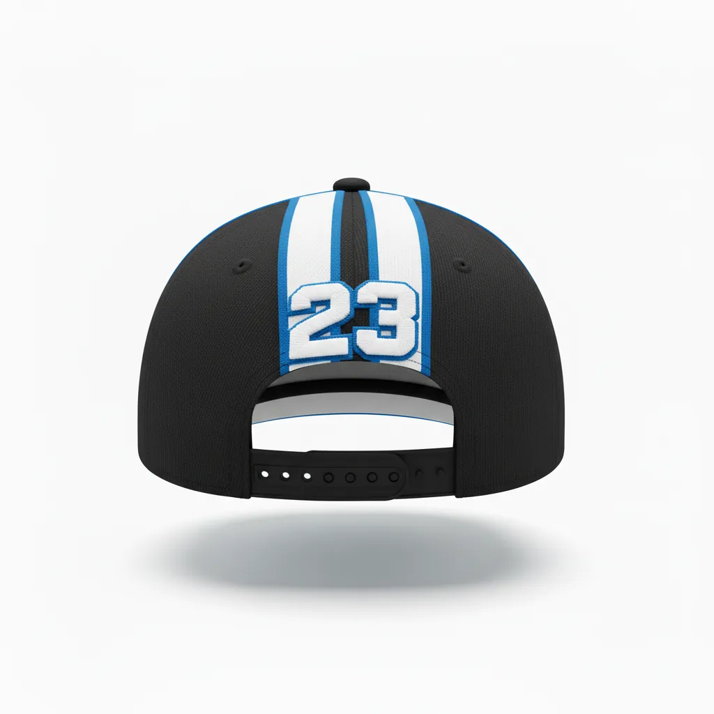 Custom Esports Cap - White, Blue - All Blacks Electric - Back View - Kinexa Sportswear