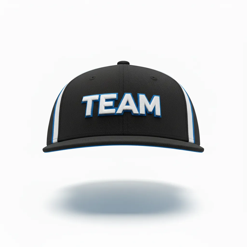 Custom Esports Cap - White, Blue - All Blacks Electric - Front View - Kinexa Sportswear