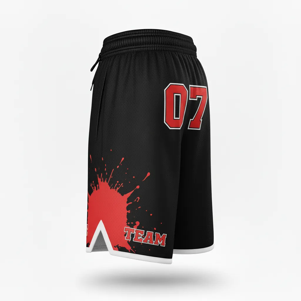 Custom Esports Esports Classic Shorts - Red, White - Perf All Blacks Athletic - Back View - Kinexa Sportswear