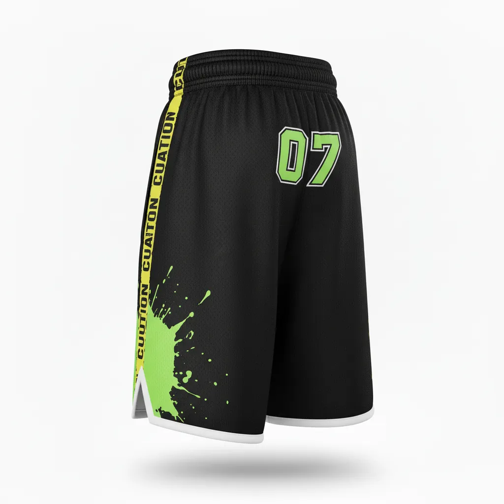 Custom Esports Esports Classic Shorts - Yellow, White - Perf All Blacks Electric - Back View - Kinexa Sportswear