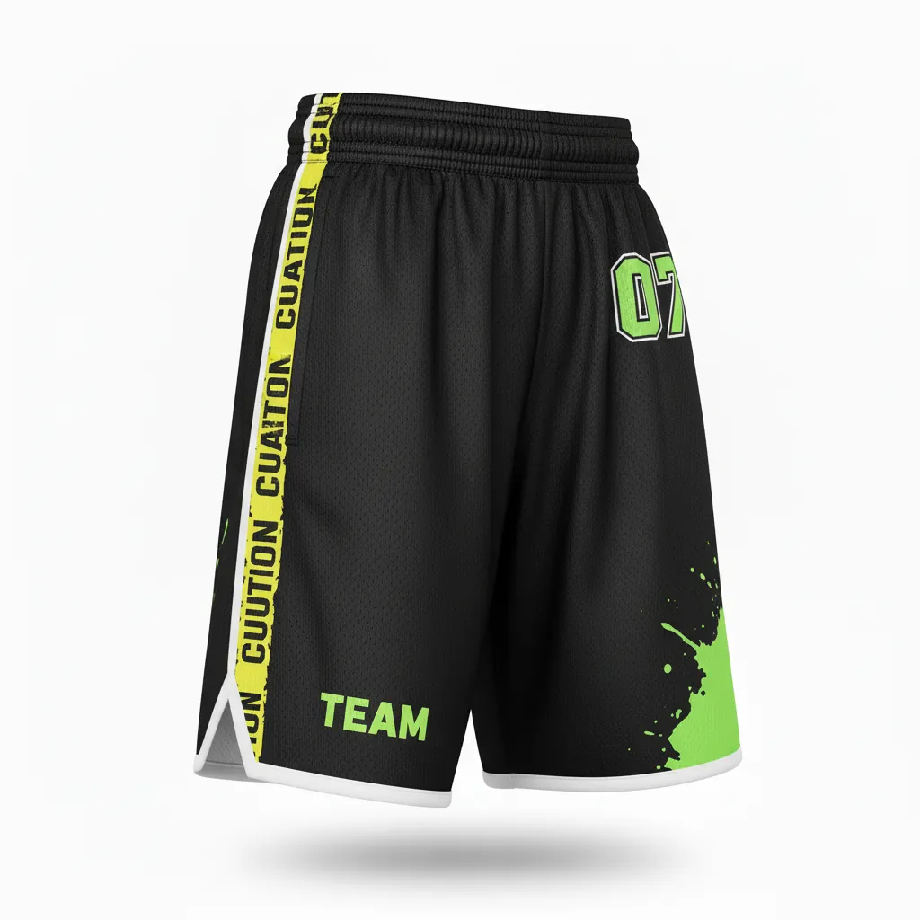 Custom Esports Esports Classic Shorts - Yellow, White - Perf All Blacks Electric - Front View - Kinexa Sportswear