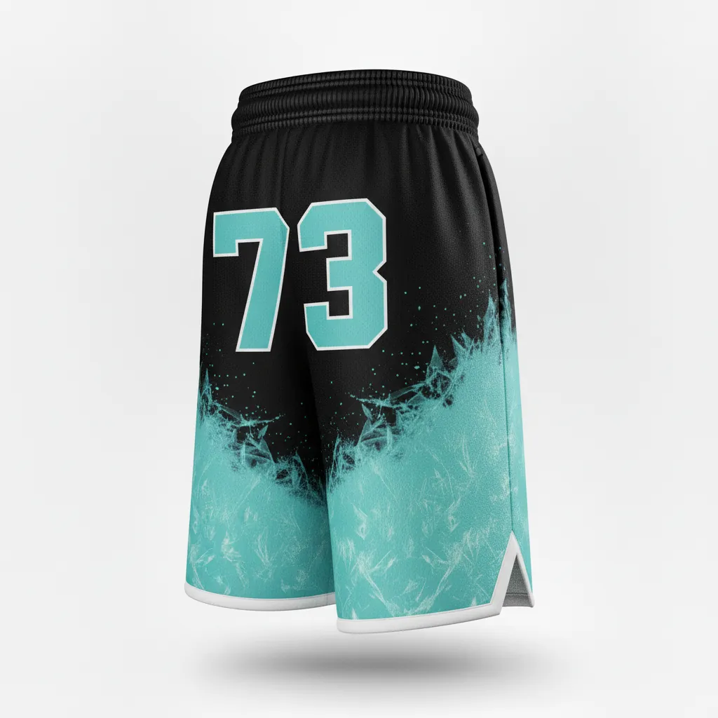 Custom Esports Esports Classic Shorts - Teal, White - Perf All Blacks - Back View - Kinexa Sportswear