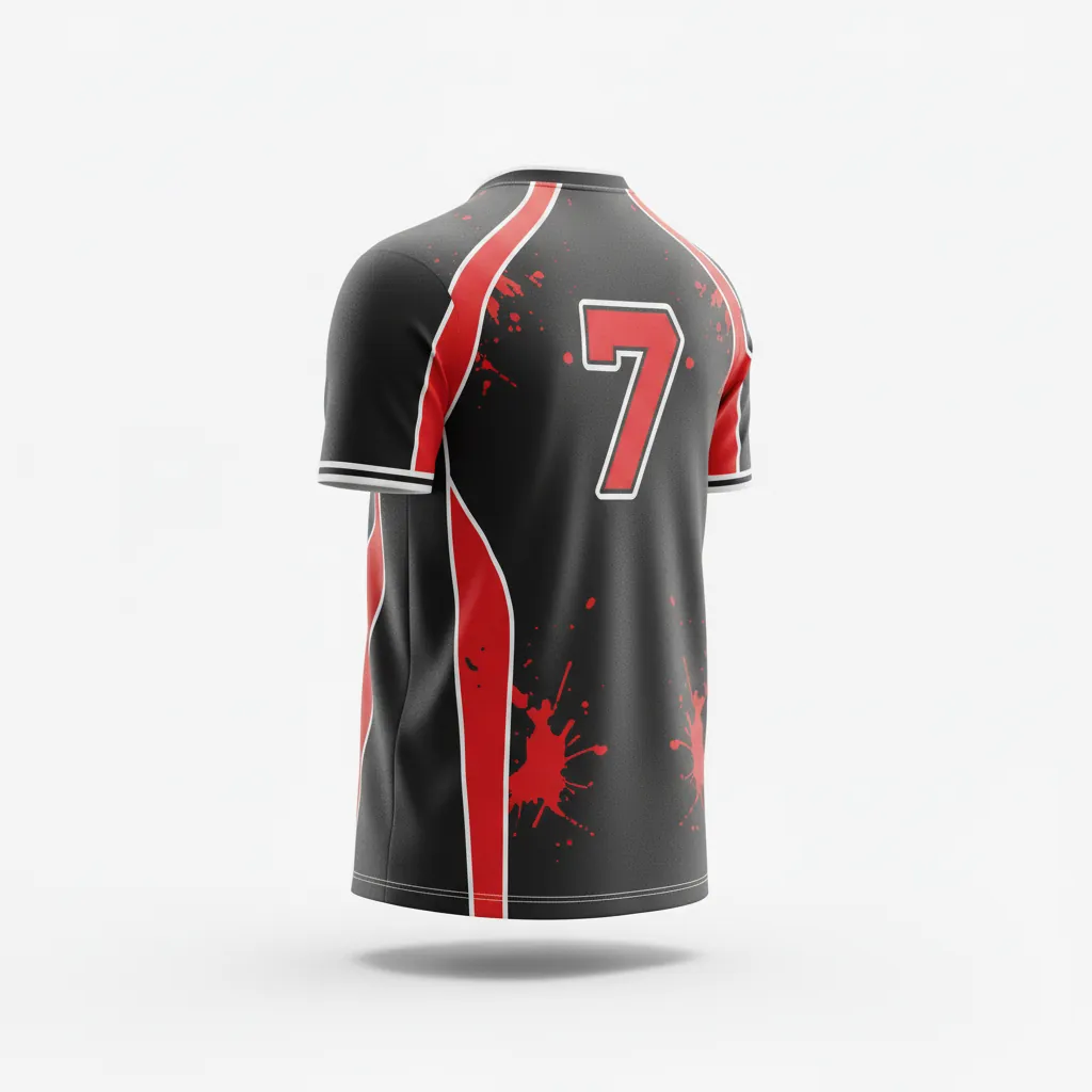 Custom Esports Esports Jersey - Red, White - Pro All Blacks Athletic - Back View - Kinexa Sportswear