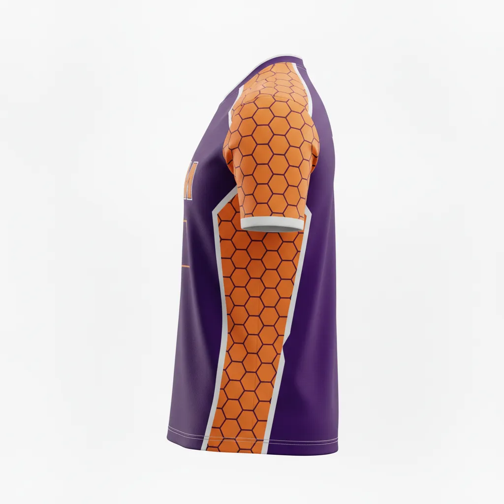 Custom Esports Esports Jersey - Orange, Silver - Pro All Blacks Flame - Side View - Kinexa Sportswear