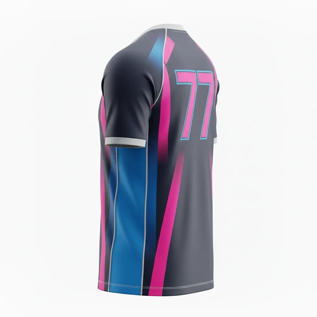 Custom Esports Esports Jersey - Pink, Blue - Pro All Blacks Hot Electric - Back View - Kinexa Sportswear