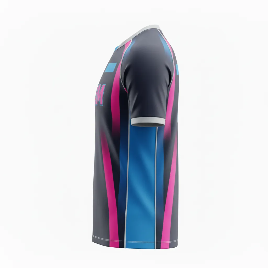 Custom Esports Esports Jersey - Pink, Blue - Pro All Blacks Hot Electric - Side View - Kinexa Sportswear