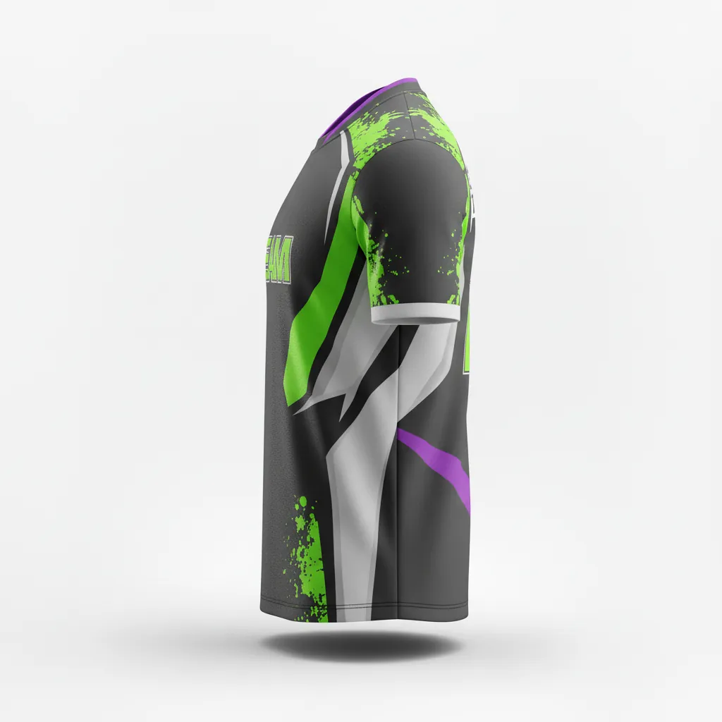 Custom Esports Esports Jersey - Green, White - Pro All Blacks Neon - Side View - Kinexa Sportswear
