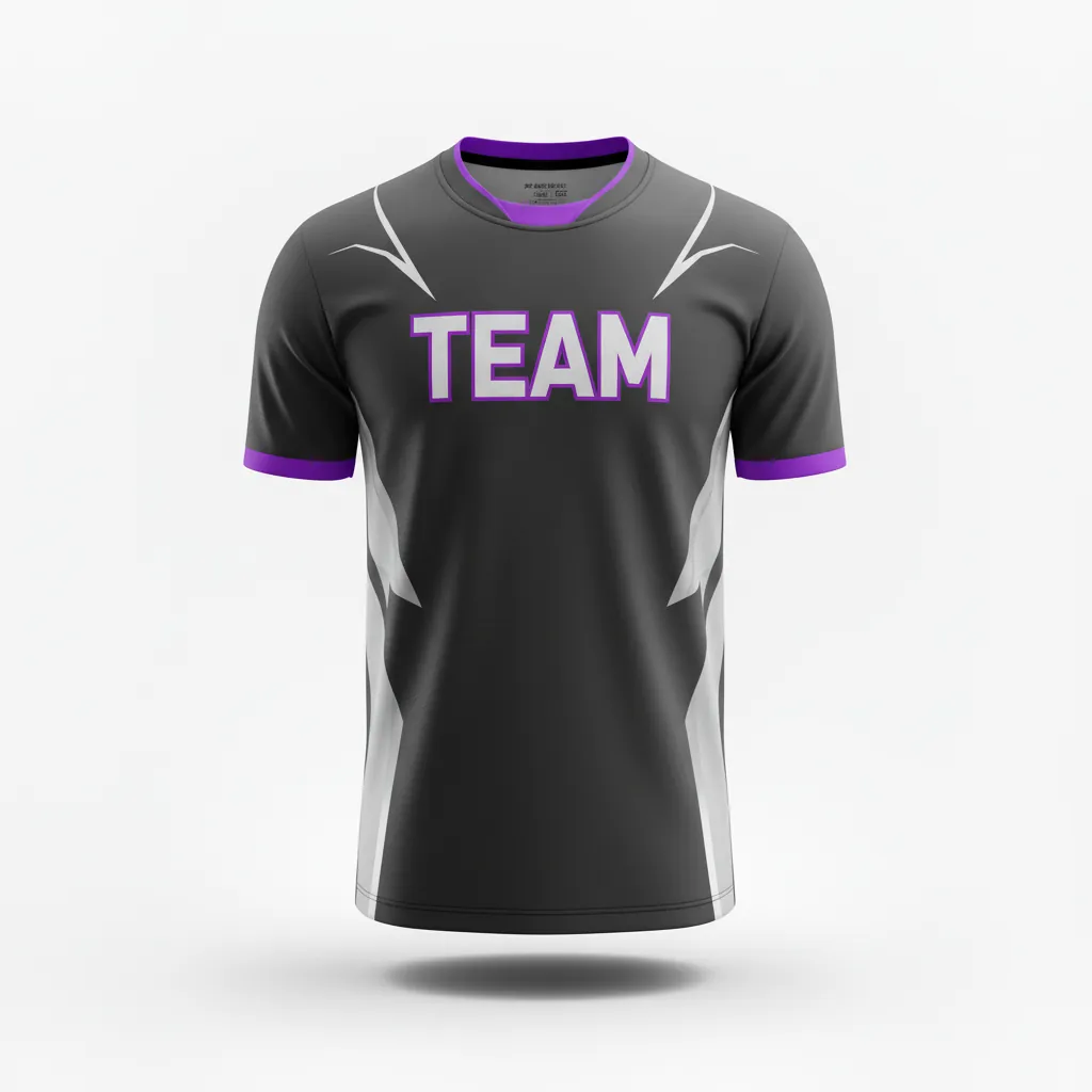 Custom Esports Esports Jersey - Silver, Purple - Pro All Blacks Cyber - Front View - Kinexa Sportswear