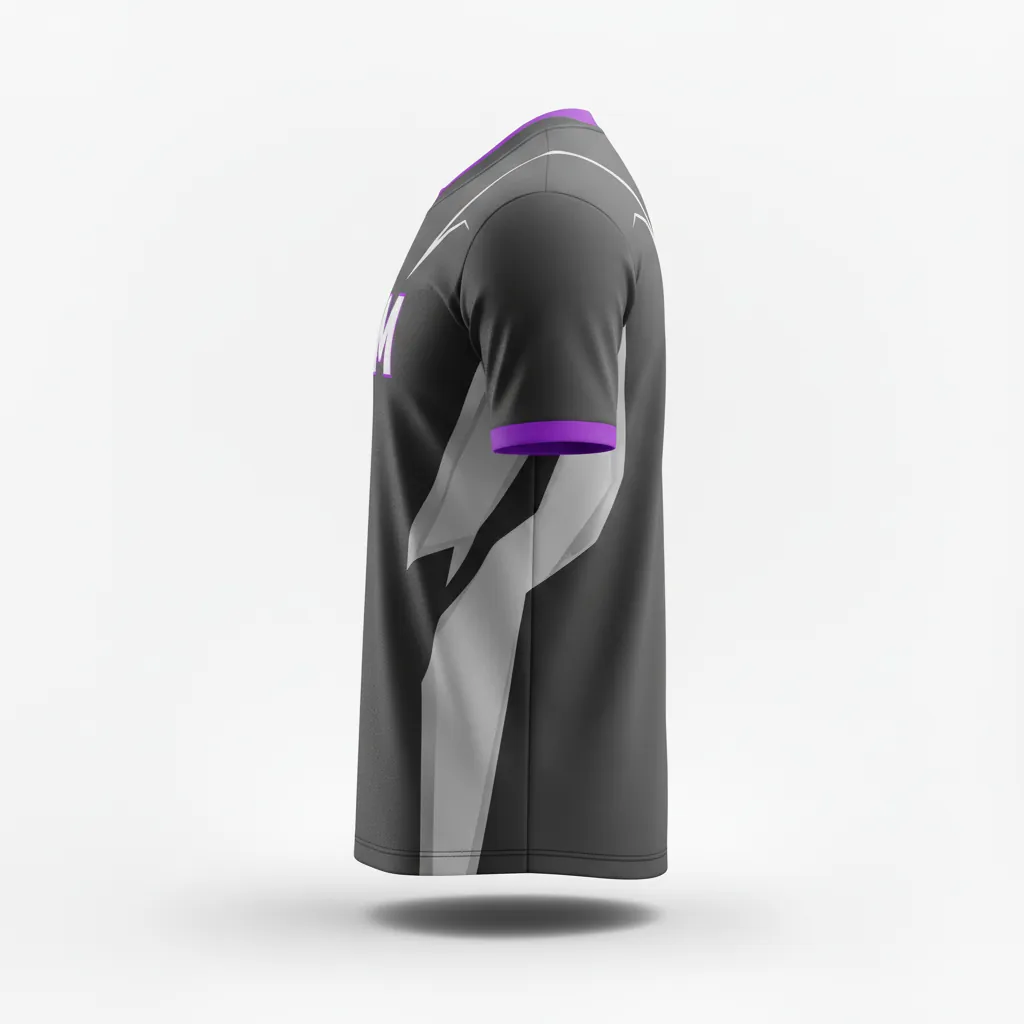 Custom Esports Esports Jersey - Silver, Purple - Pro All Blacks Cyber - Side View - Kinexa Sportswear
